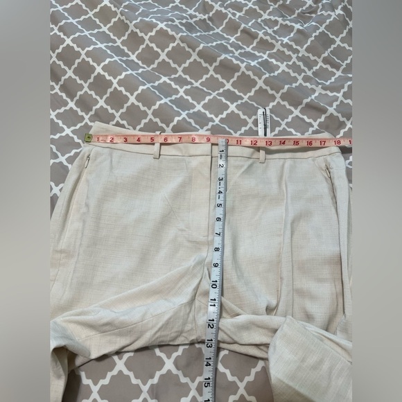 Elie Tahari Anna Ivory Slub Slit Pockets Flared Pants Trousers H. - Picture 15 of 16